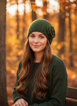 Load image into Gallery viewer, Beanie Accented w/Flower
